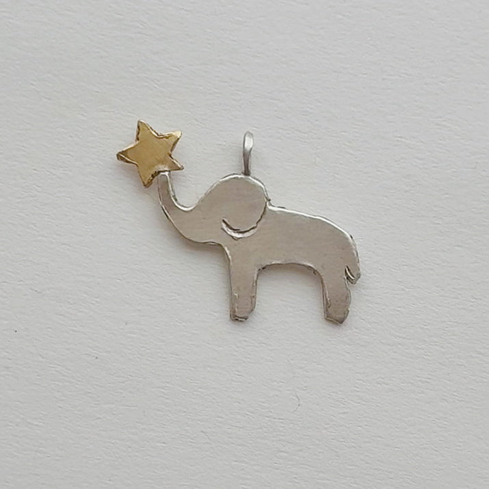Circus Elephant with Star Accent Pendant image 0