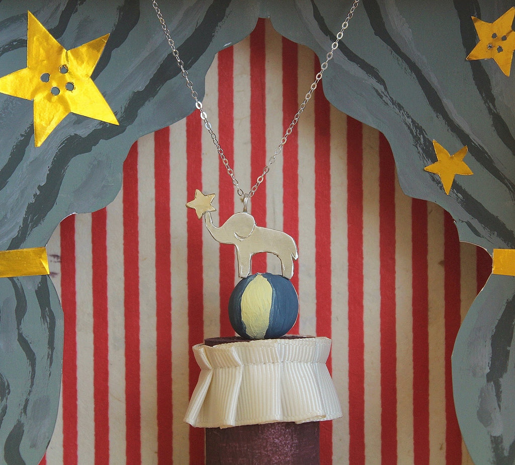 Circus Elephant with Star Accent Pendant image 2