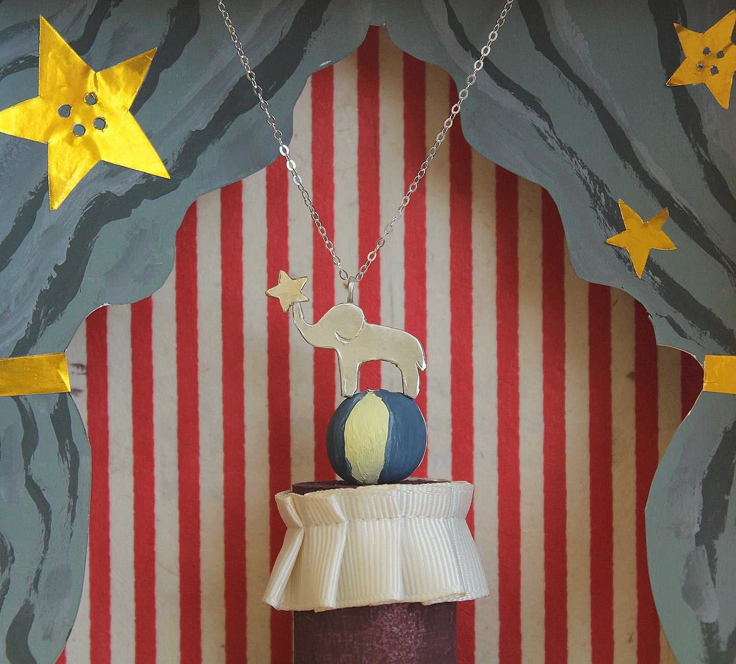 Circus Elephant with Star Accent Pendant image 2
