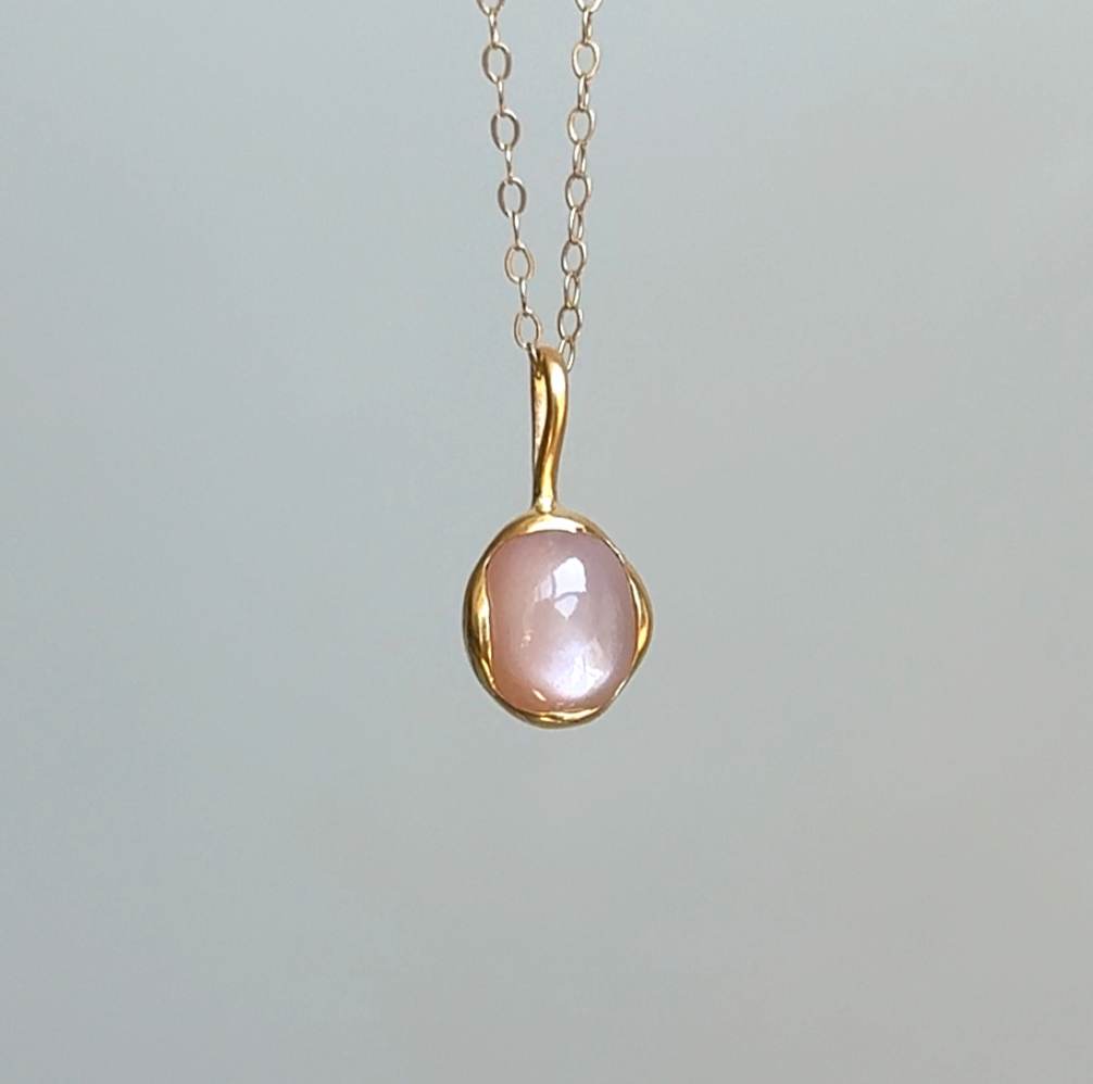Peach Moonstone Candy Pendant — Made to Order