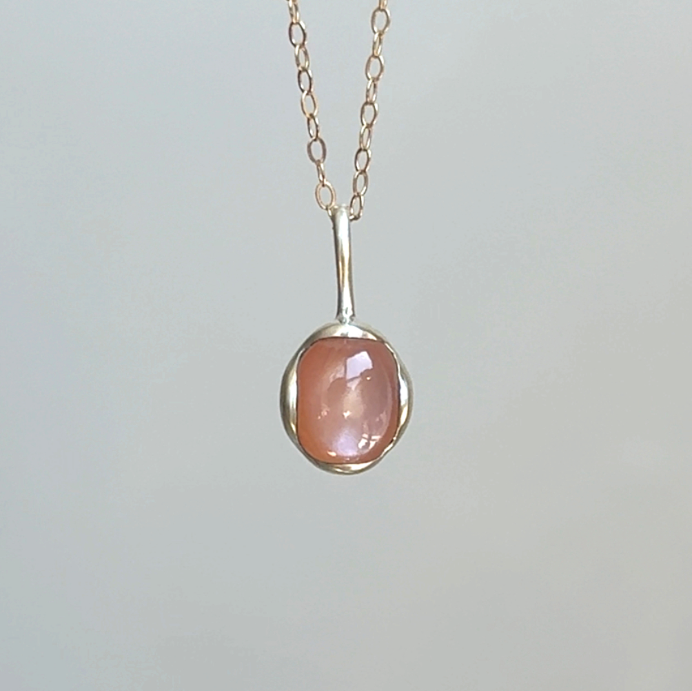 Peach Moonstone Candy Pendant — Made to Order
