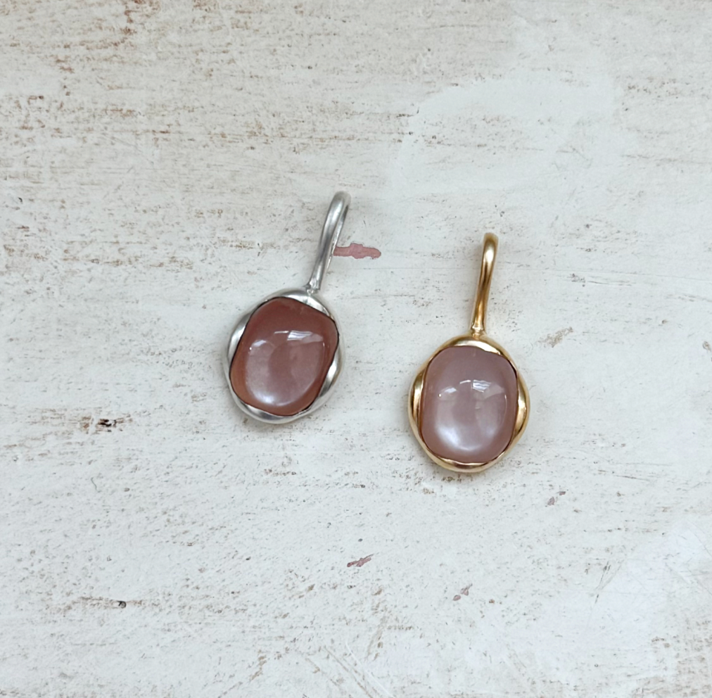 Peach Moonstone Candy Pendant — Made to Order