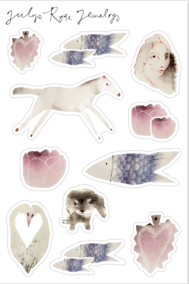 July Rose Sticker Sheet image 0